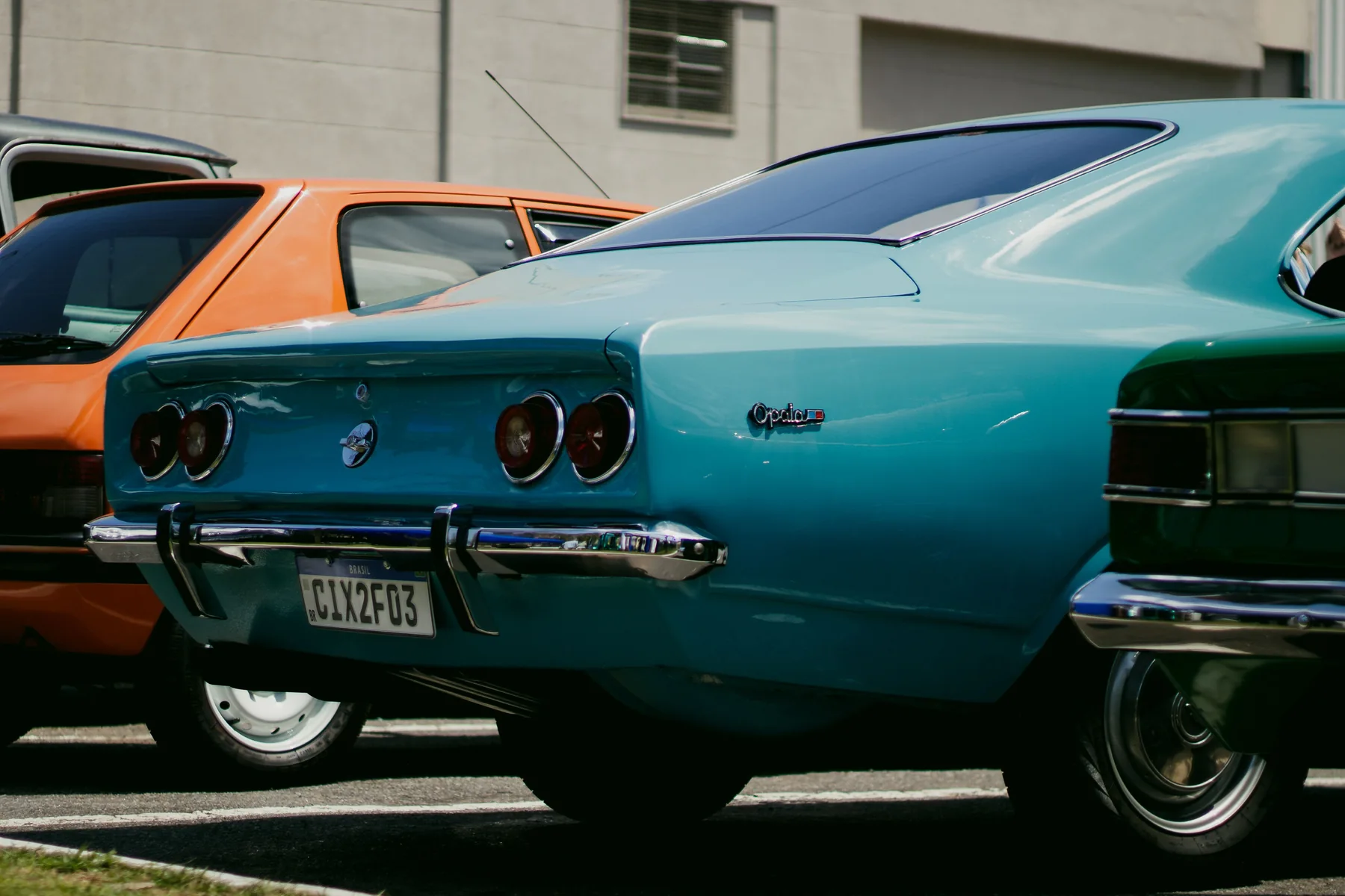 Teal vintage automobile, editorial photography used in the Nocturne Tints concept